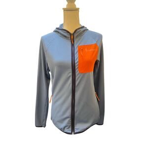 Cotopaxi Womens Medium Hooded Jacket Gray Orange Full Zip Outdoor EUC